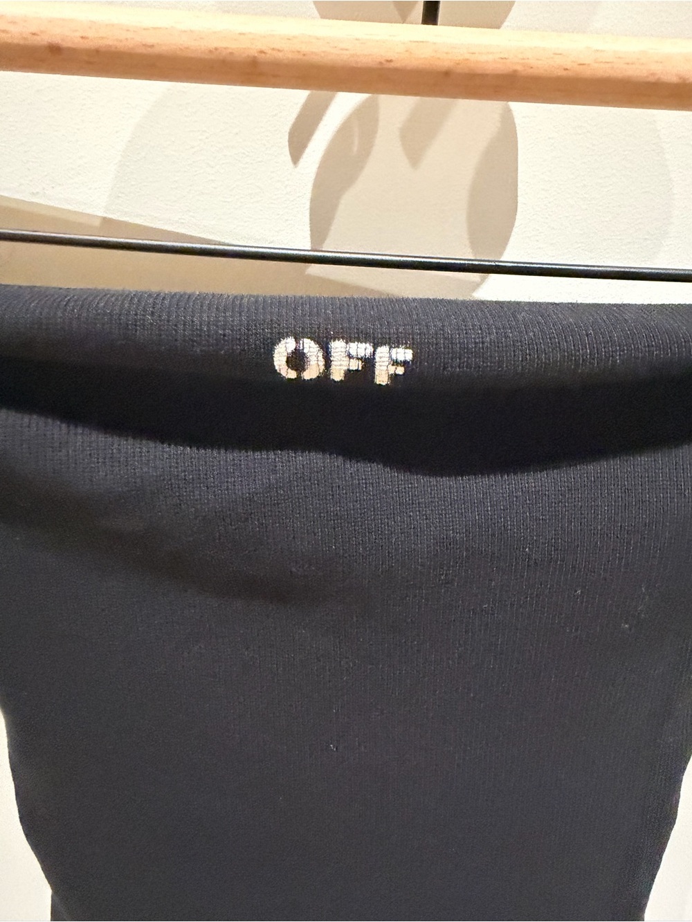 Off-White Black Ribbed High-Cut Bodysuit
